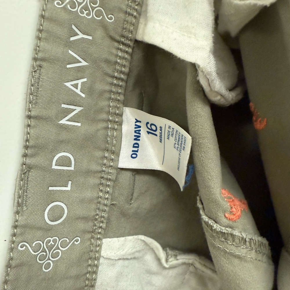 Old Navy | Lobster Print Relaxed Fit Capris Cropped Cotton Stretch Size 16 - Picture 4 of 4